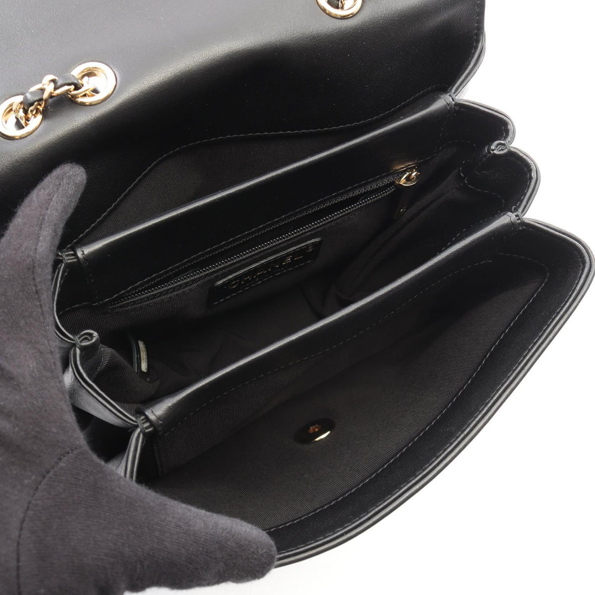 CHANEL Black Matelasse Small Lambskin (sheep leather) 2120800032556