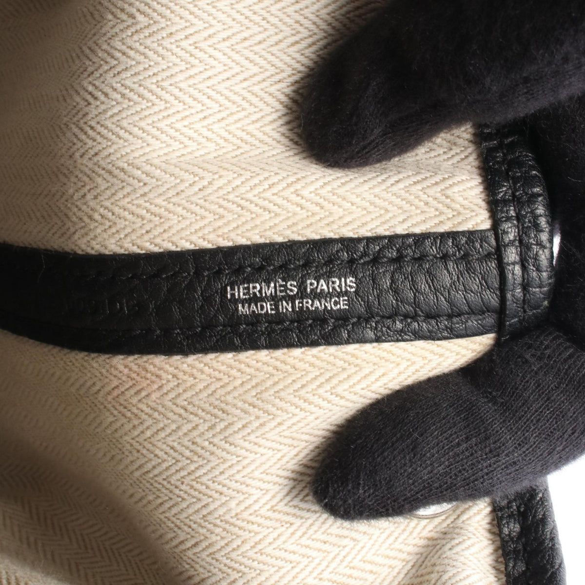 HERMES Garden party PM Tote Bag Black Negonda leather leather Negonda leather 2104102529587