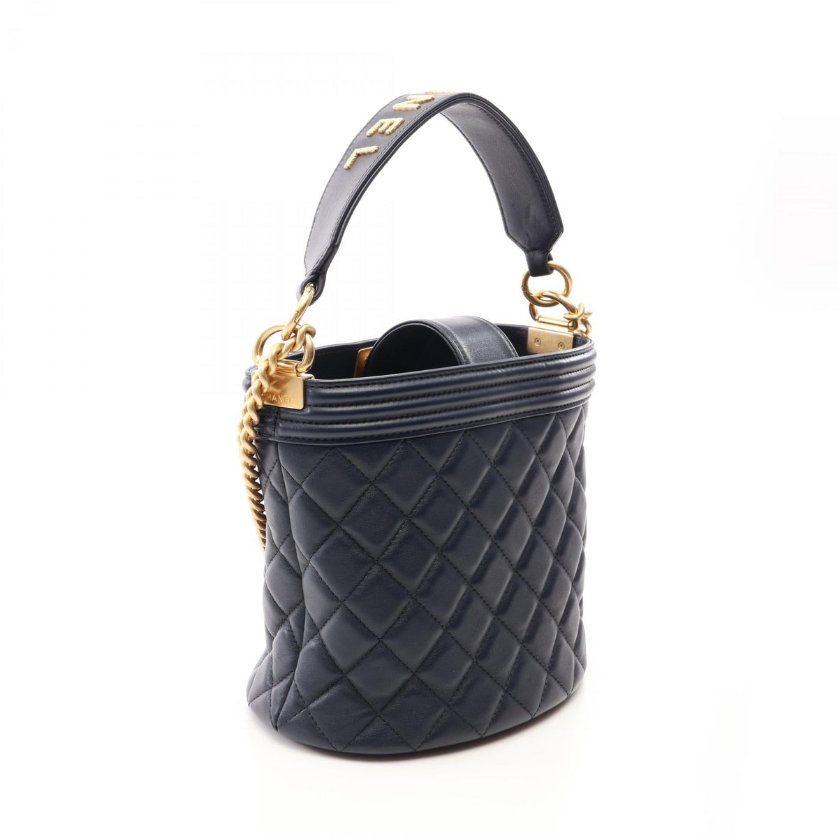 CHANEL Navy Boy Chanel 2WAY Lambskin (sheep leather) 2104102529525