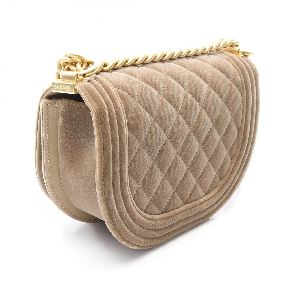 CHANEL Khaki Boy Chanel Small Fabric AS3350 2120100035226