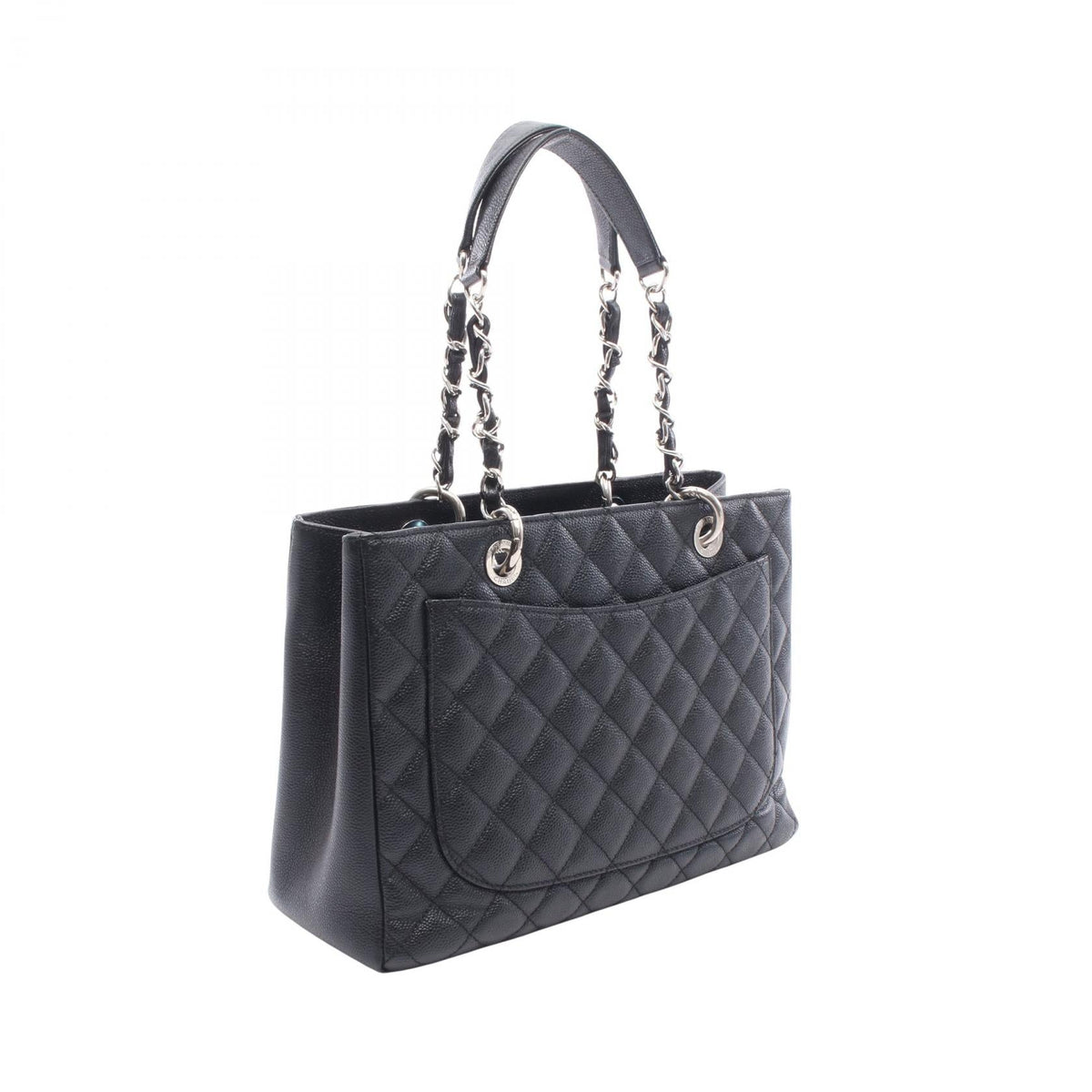 CHANEL Black Matelasse Grand Shopping GST Grained Calfskin leather A50995 2101220073992