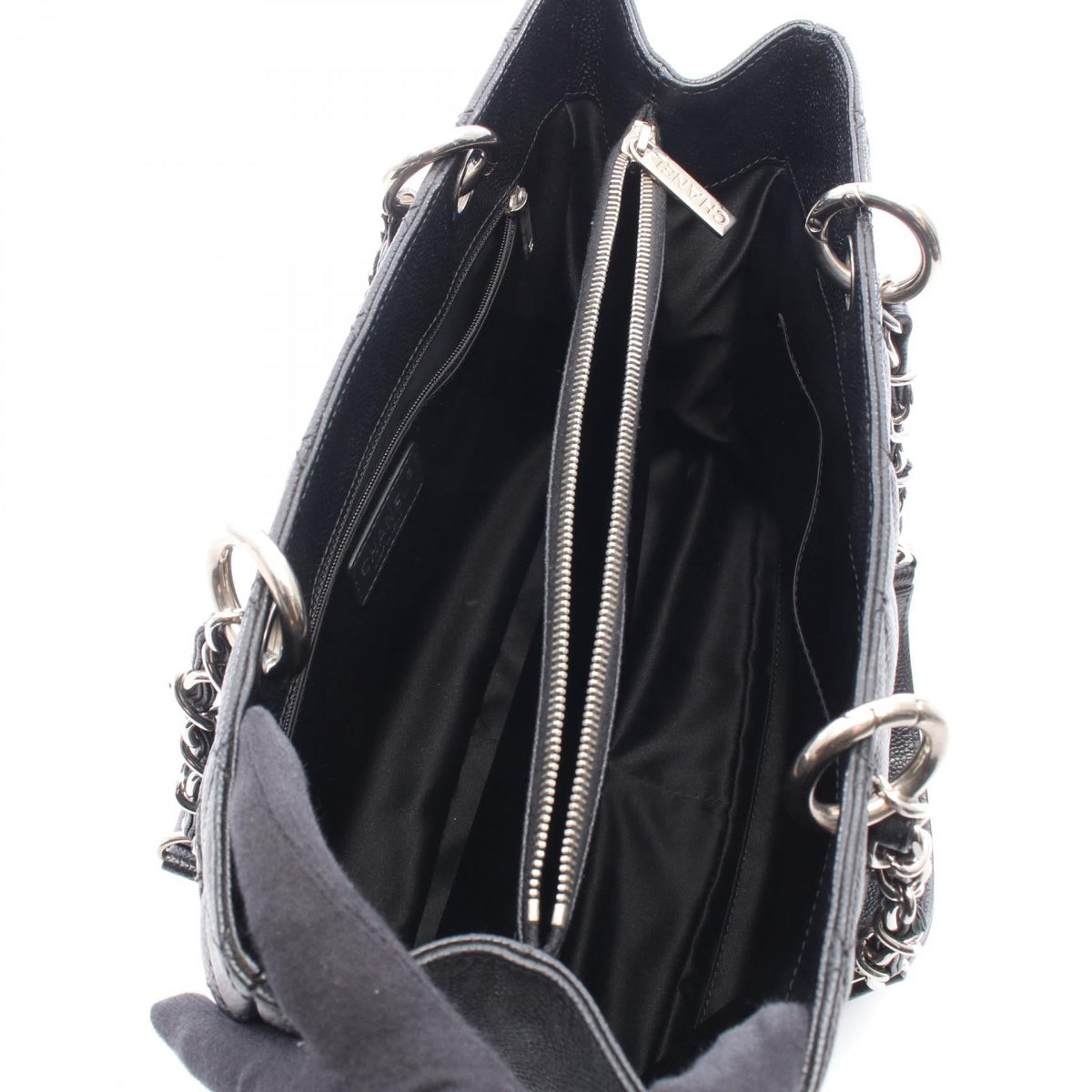 CHANEL Black Matelasse Grand Shopping GST Grained Calfskin leather A50995 2101220073992