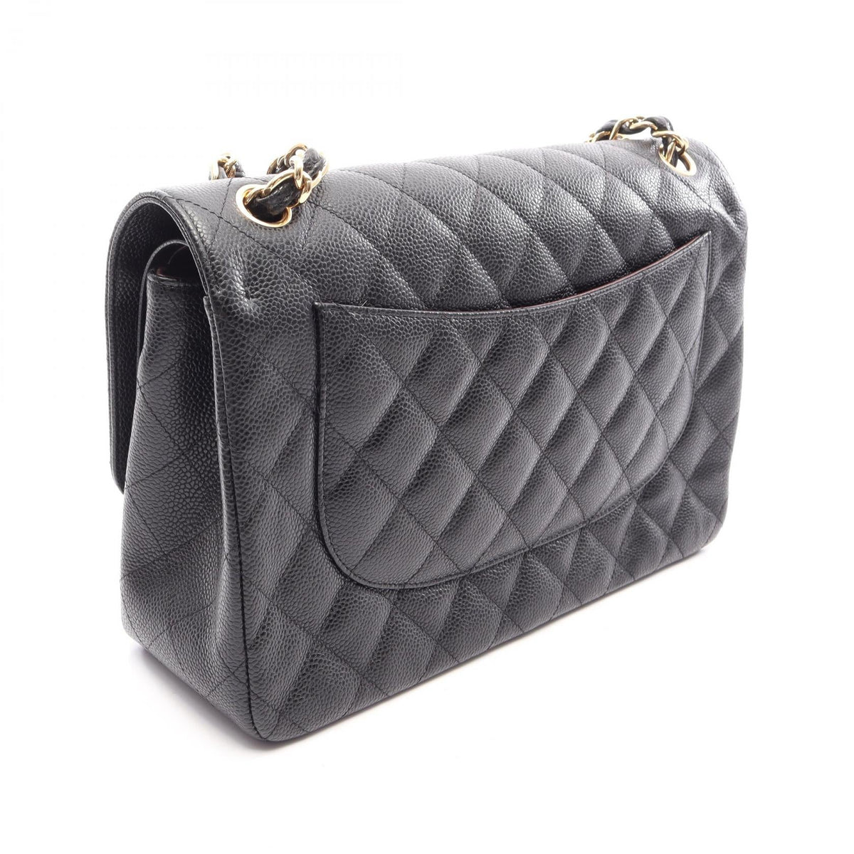 CHANEL Black Deca Matelasse 30 Classic Large W Flap Grained Calfskin leather A58600 2101220073923