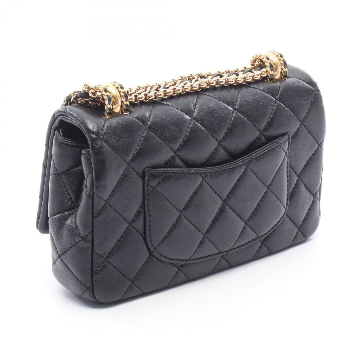 CHANEL Black Matelasse Mini Flap Chain Shoulder Lambskin (sheep leather) AS4972 2101220074067