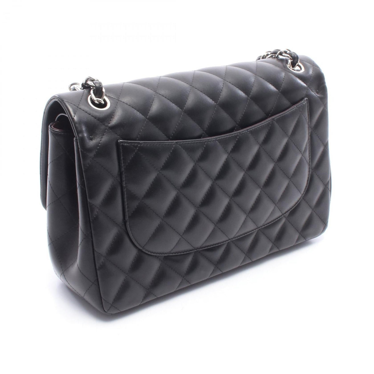CHANEL Black Deca Matelasse 30 Classic Large W Flap Lambskin (sheep leather) A58600 2101220073916