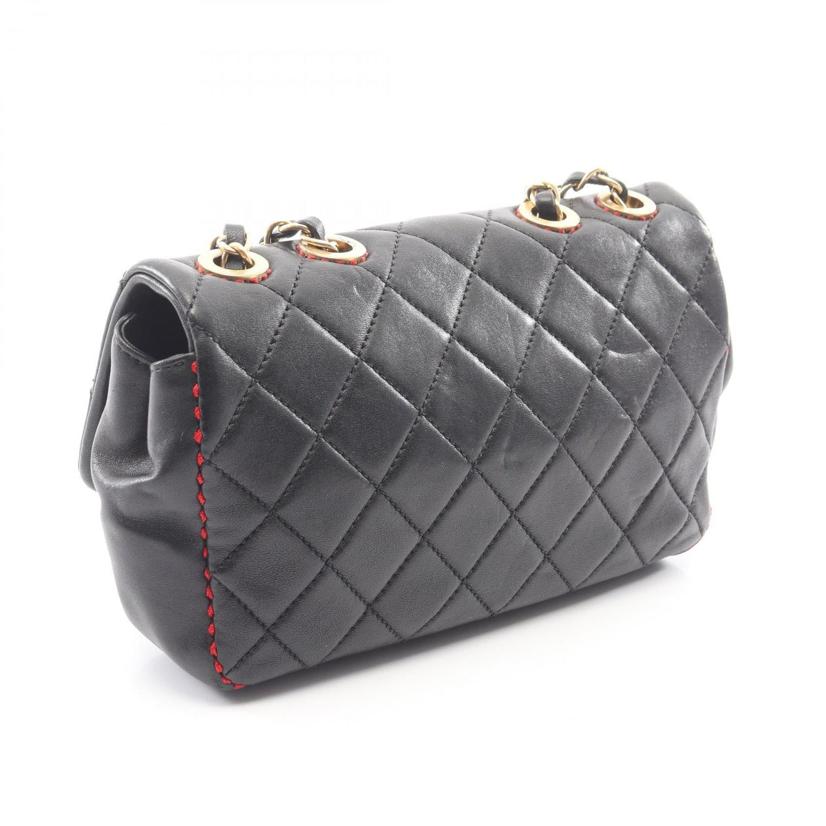CHANEL Black Matelasse single flap Lambskin (sheep leather) 2101220073862