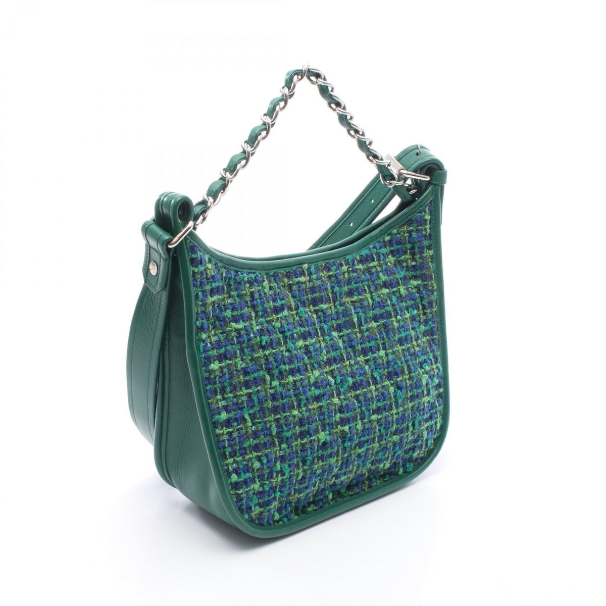 CHANEL Green/Blue/Multicolor Matelasse Hobo Fabric�leather 2101220073817