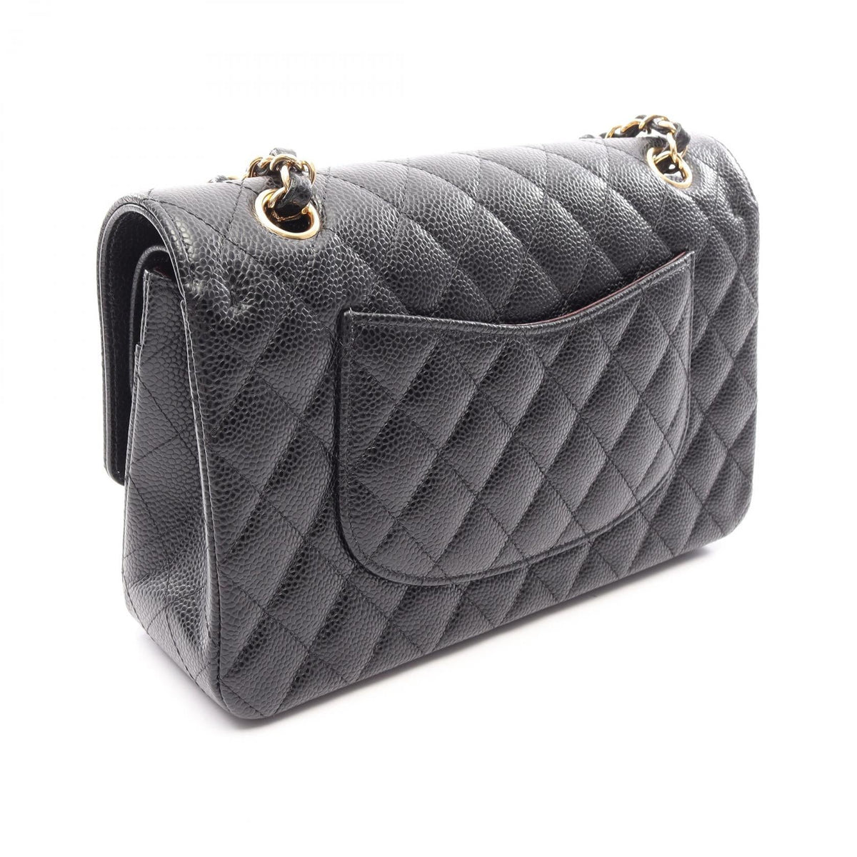 CHANEL Black Matelasse W flap Grained Calfskin leather AO1112 2104102530873