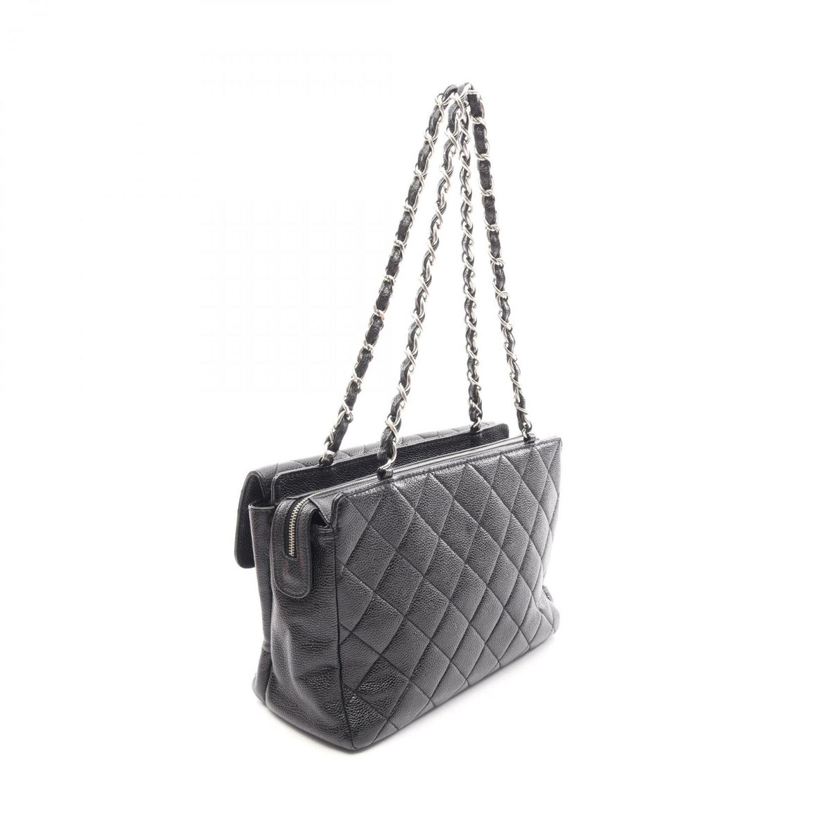 CHANEL Black Matelasse Grained Calfskin leather 2100301252684