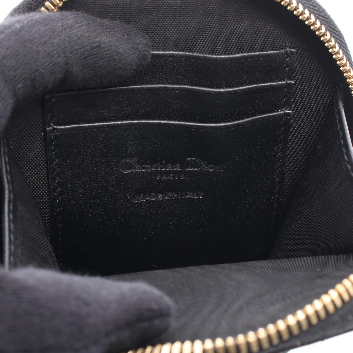Dior LADY DIOR Christian Dior Phone Holder Cannage Handbag Black leather S0872ONMJ_M900 2101220103002