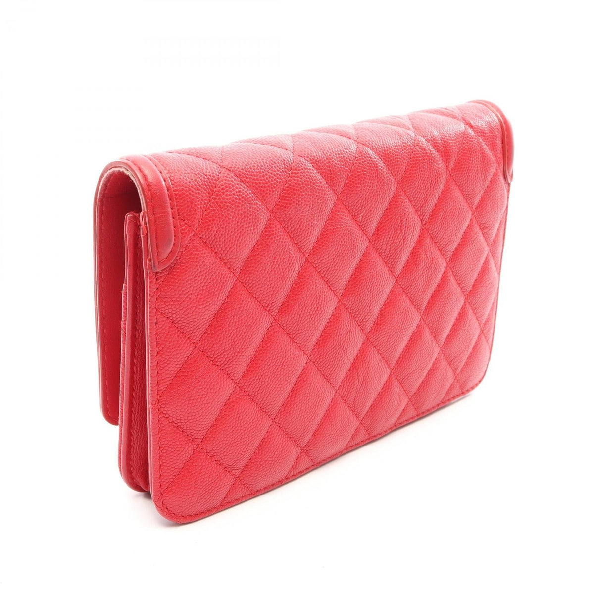 CHANEL Red CC Filigree Matelasse Grained Calfskin leather 2101220102982