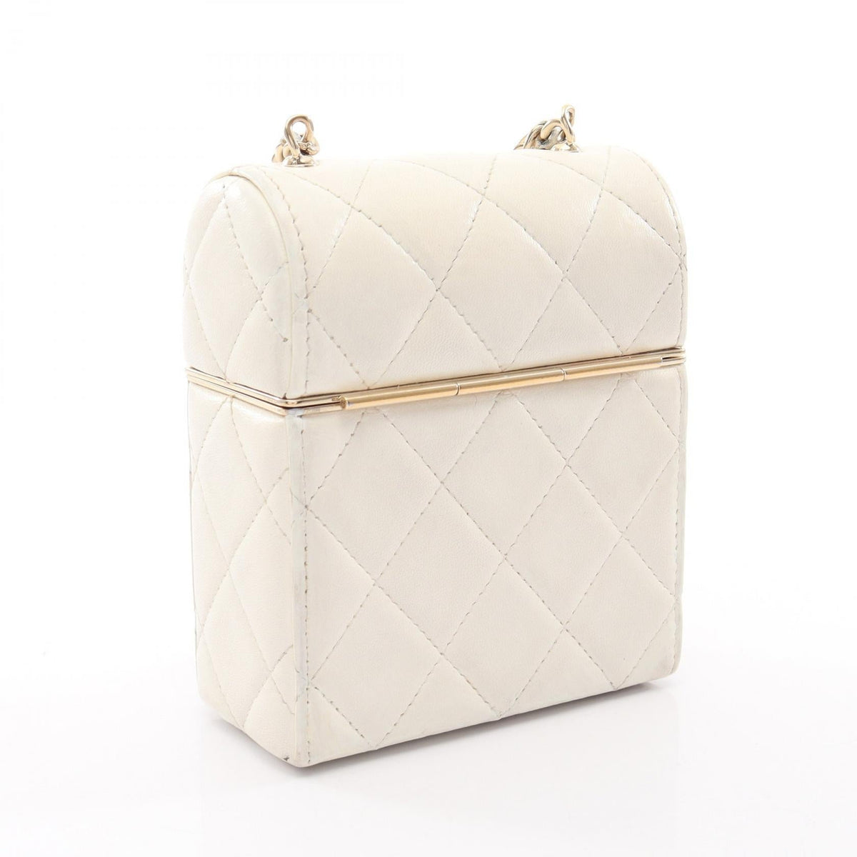 CHANEL White Matelasse Mini Lambskin (sheep leather) 2101220018320