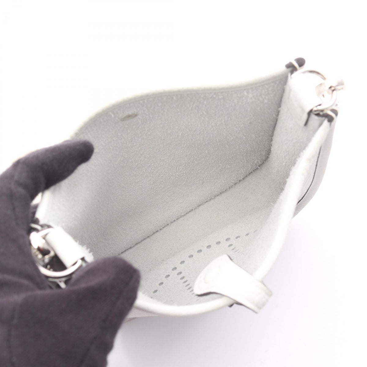 HERMES Evelyne Amazon TPM Shoulder BagNew White New White White Taurillon Clemence leather Taurillon Clemence 2107601125557
