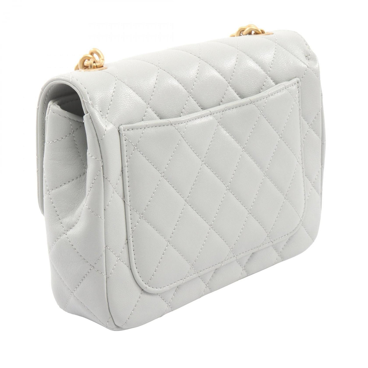 CHANEL Gray Matelasse leather 2107601125434