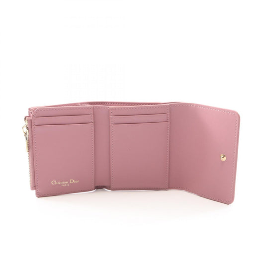 Dior CARO Tri-fold wallet Pink leather 2120800031474