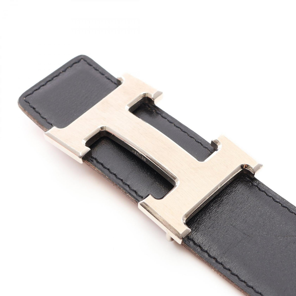 HERMES Constance H belt reversible belt Brown/Black Togo leather Calfskin (cowhide) Togo leather 2118400240228