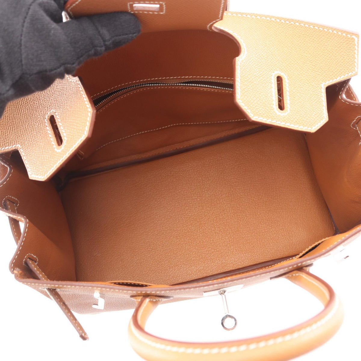 HERMES Birkin 30 HandbagGold Gold Brown Epsom leather 2100301225886