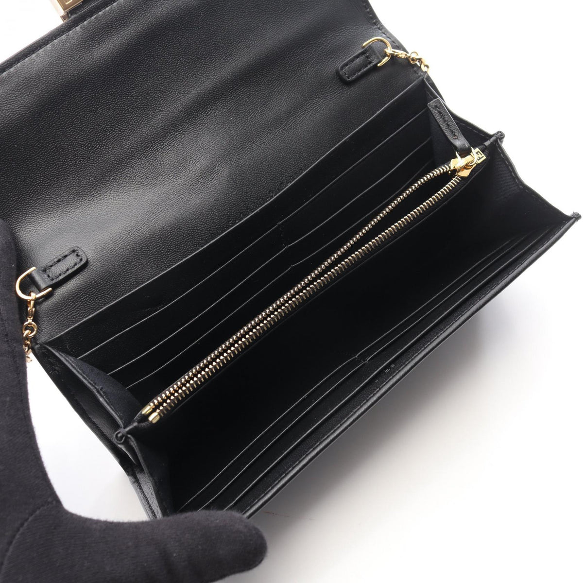 FENDI baguette Shoulder Bag Black leather 8M0365AAJDF0KUR 2101219497921