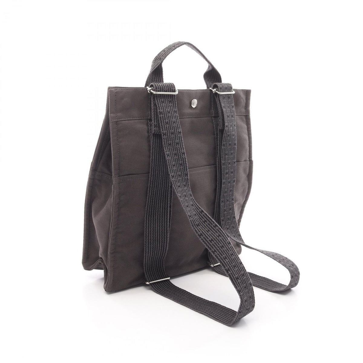 HERMES Herline Ad MM Rucksack Backpack Gray canvas Nylon canvas 2101219566887