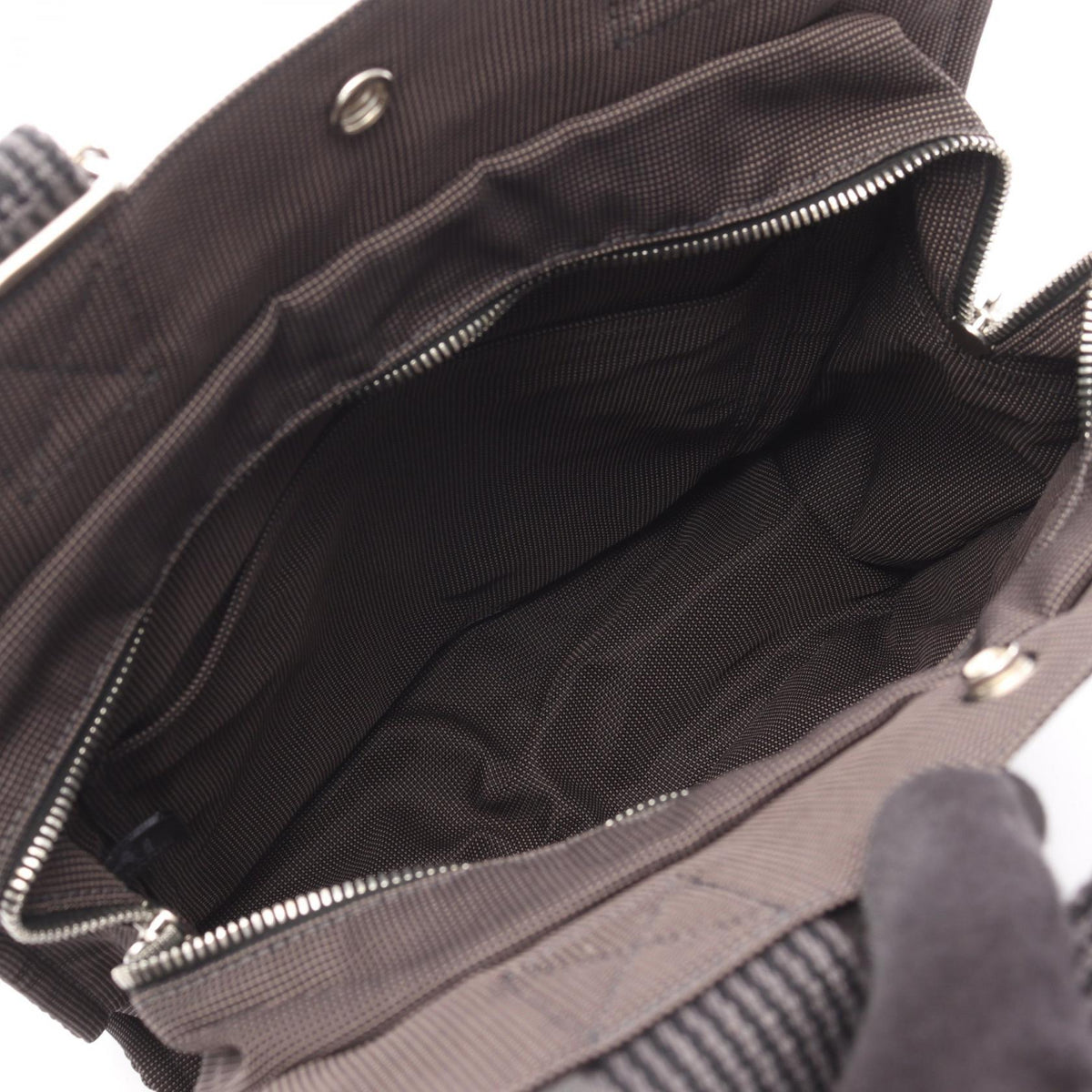 HERMES Herline Ad MM Rucksack Backpack Gray canvas Nylon canvas 2101219566887