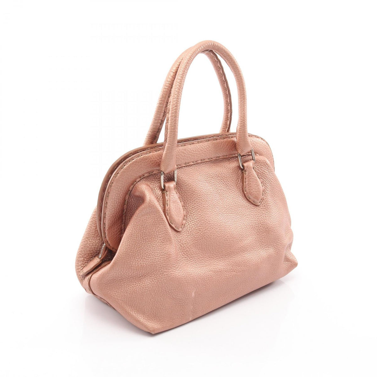 FENDI Selleria Doctor's Bag Handbag Gold leather 2101219566849