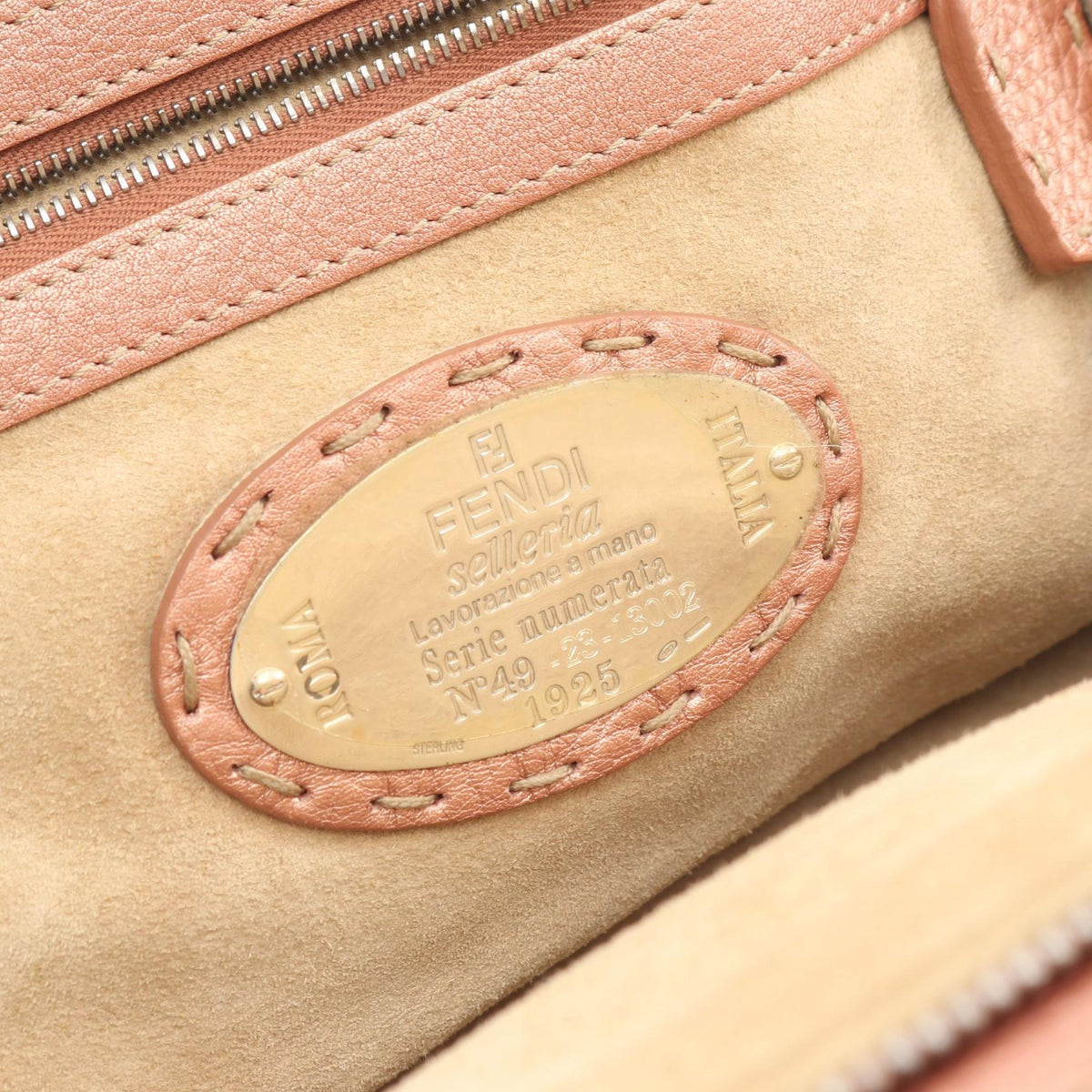 FENDI Selleria Doctor's Bag Handbag Gold leather 2101219566849