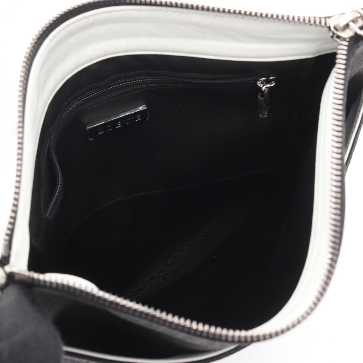 LOEWE Repeat anagram Shoulder Bag Black/White PVC coated canvas leather 2101219565743