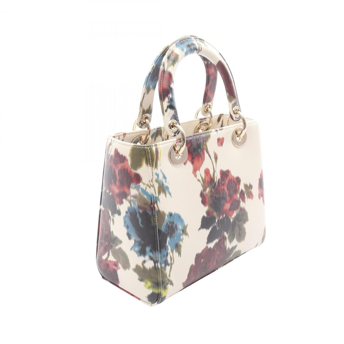 Dior LADY DIOR Christian Dior Medium 2-Way Bag Handbag White/Multicolor leather 2101219549705