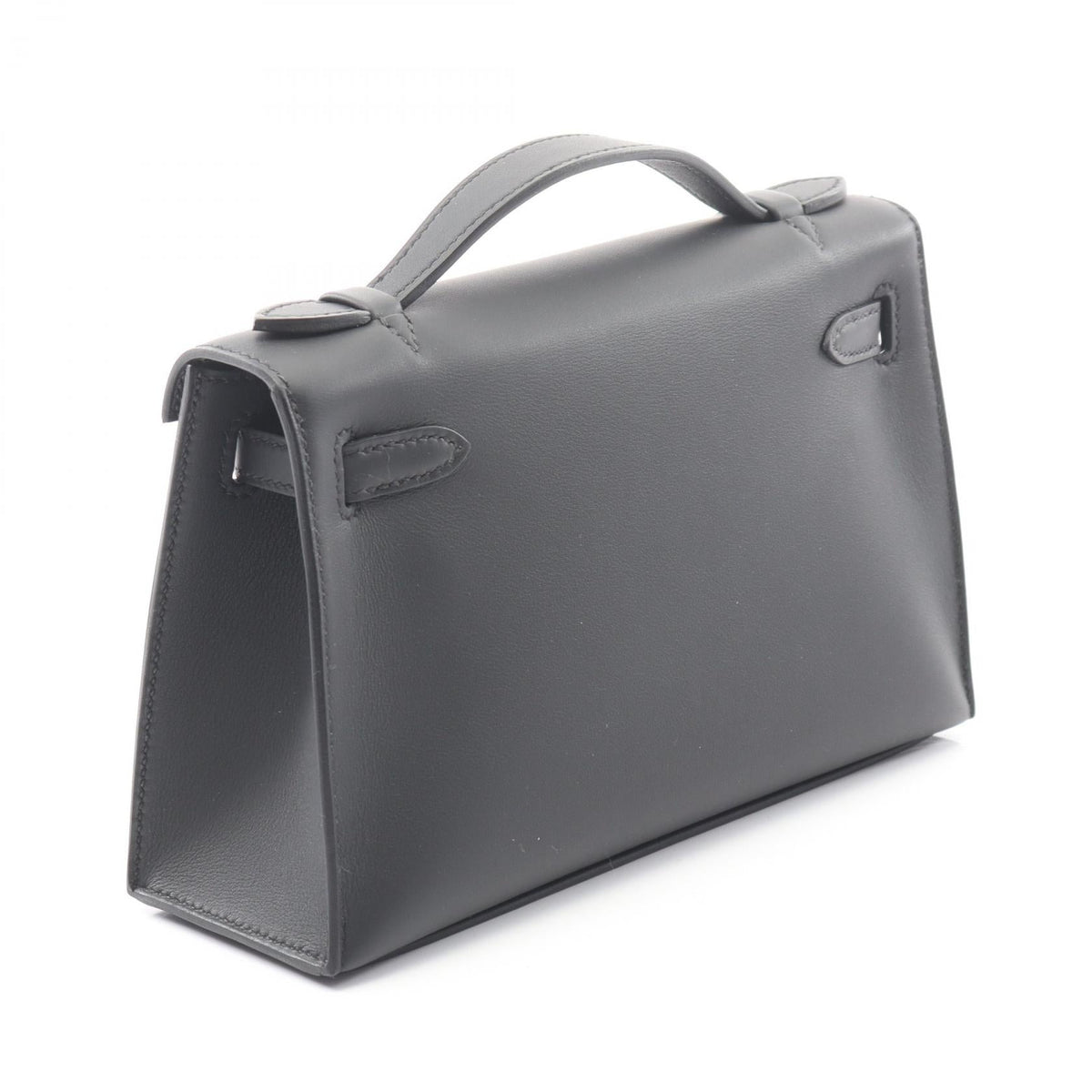 HERMES Pochette Kelly Mini Handbag Black Vaux Swift leather leather Vaux Swift leather 2107601130544