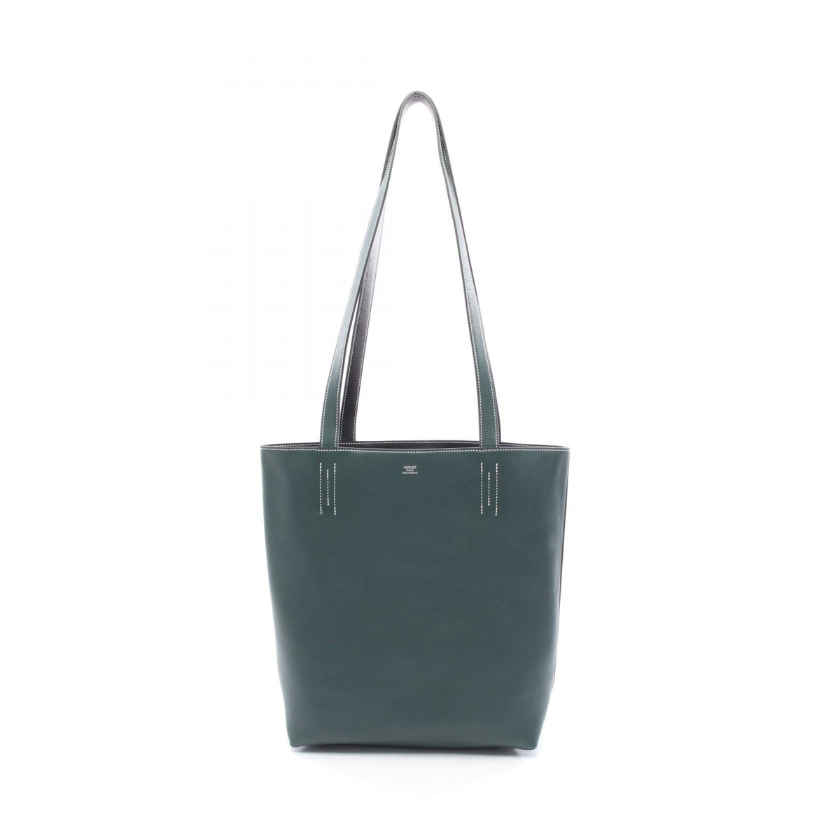 HERMES Neo Double Sense 35 Vert Moyen Tote BagNoir Black Noir Black Black/Green Sikkim leather Other Sikkim leather 2101219534459