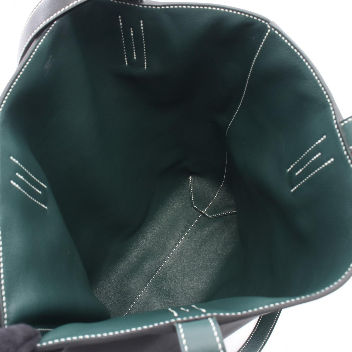 HERMES Neo Double Sense 35 Vert Moyen Tote BagNoir Black Noir Black Black/Green Sikkim leather Other Sikkim leather 2101219534459