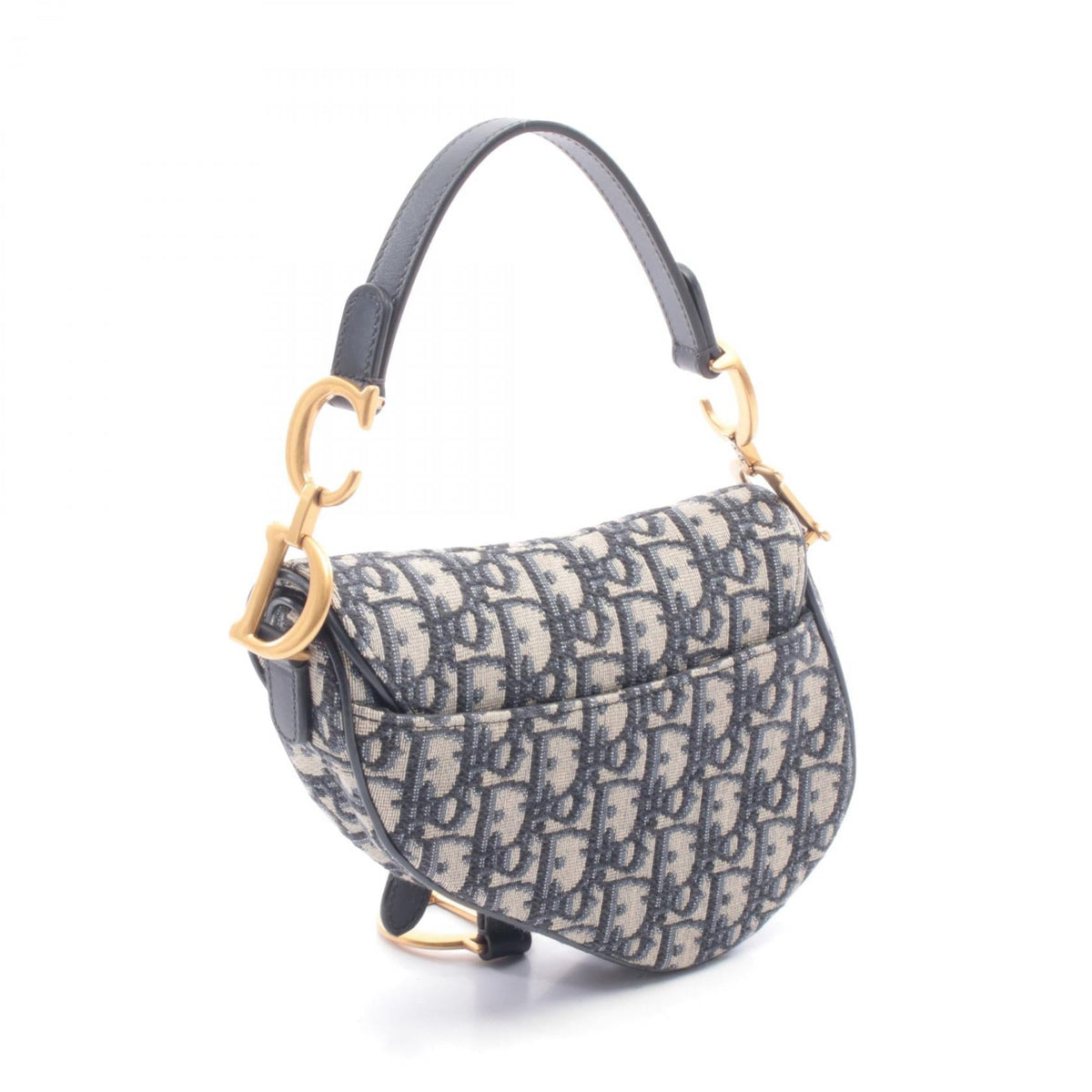 Dior Mini Saddlebag in Oblique Jacquard Handbag Beige/Navy canvas leather 2101219599199
