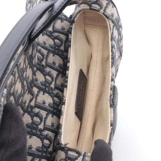 Dior Mini Saddlebag in Oblique Jacquard Handbag Beige/Navy canvas leather 2101219599199