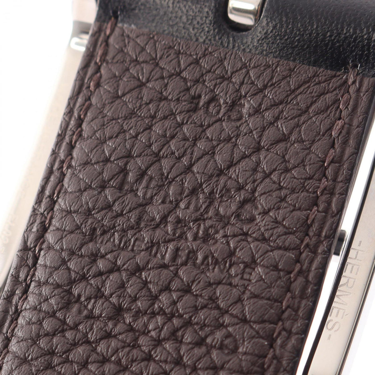 HERMES Easy 32 Chocolate Reversible belt Black/Brown Box calf leather Calfskin (cowhide) Togo leather 2120900130176