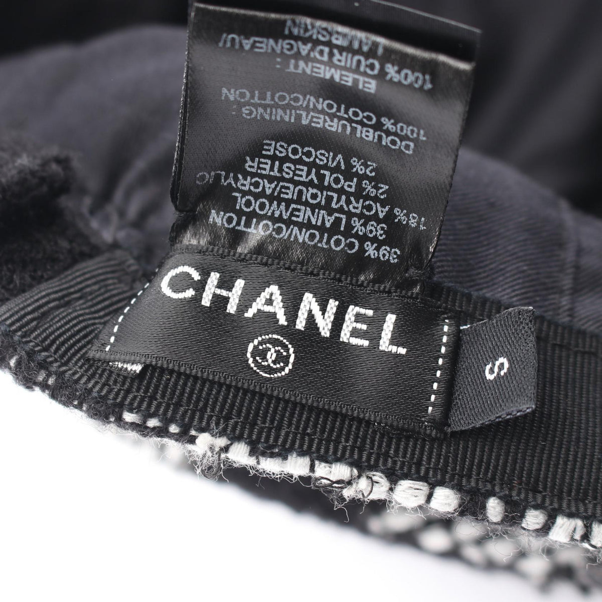 CHANEL Black COCO Mark wool�leather�cotton 2104102521338