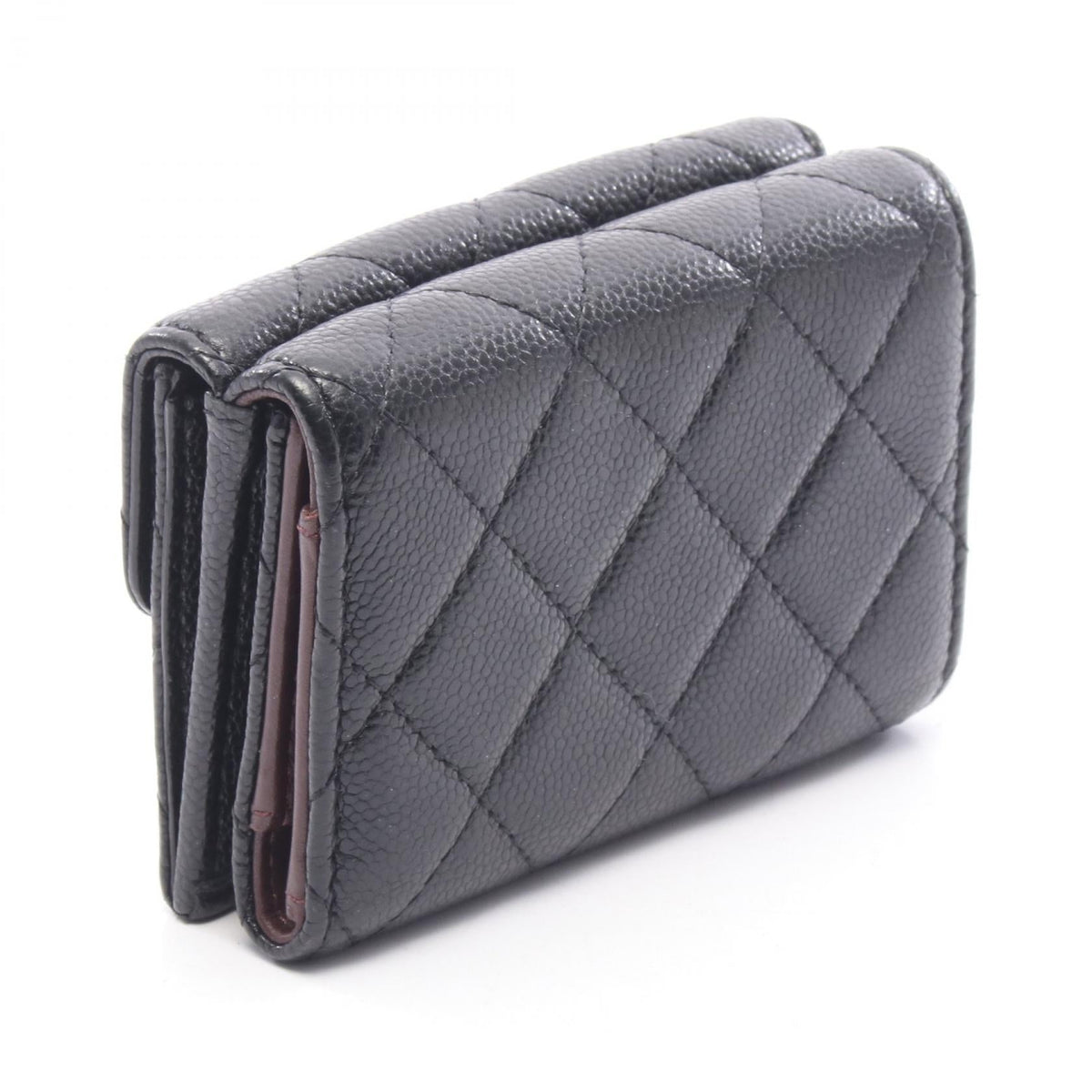 CHANEL Black Classic Small Flap Wallet Matelasse Grained Calfskin leather AP0230 2120100037541