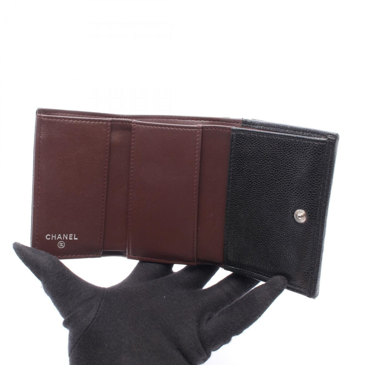 CHANEL Black Classic Small Flap Wallet Matelasse Grained Calfskin leather AP0230 2120100037541