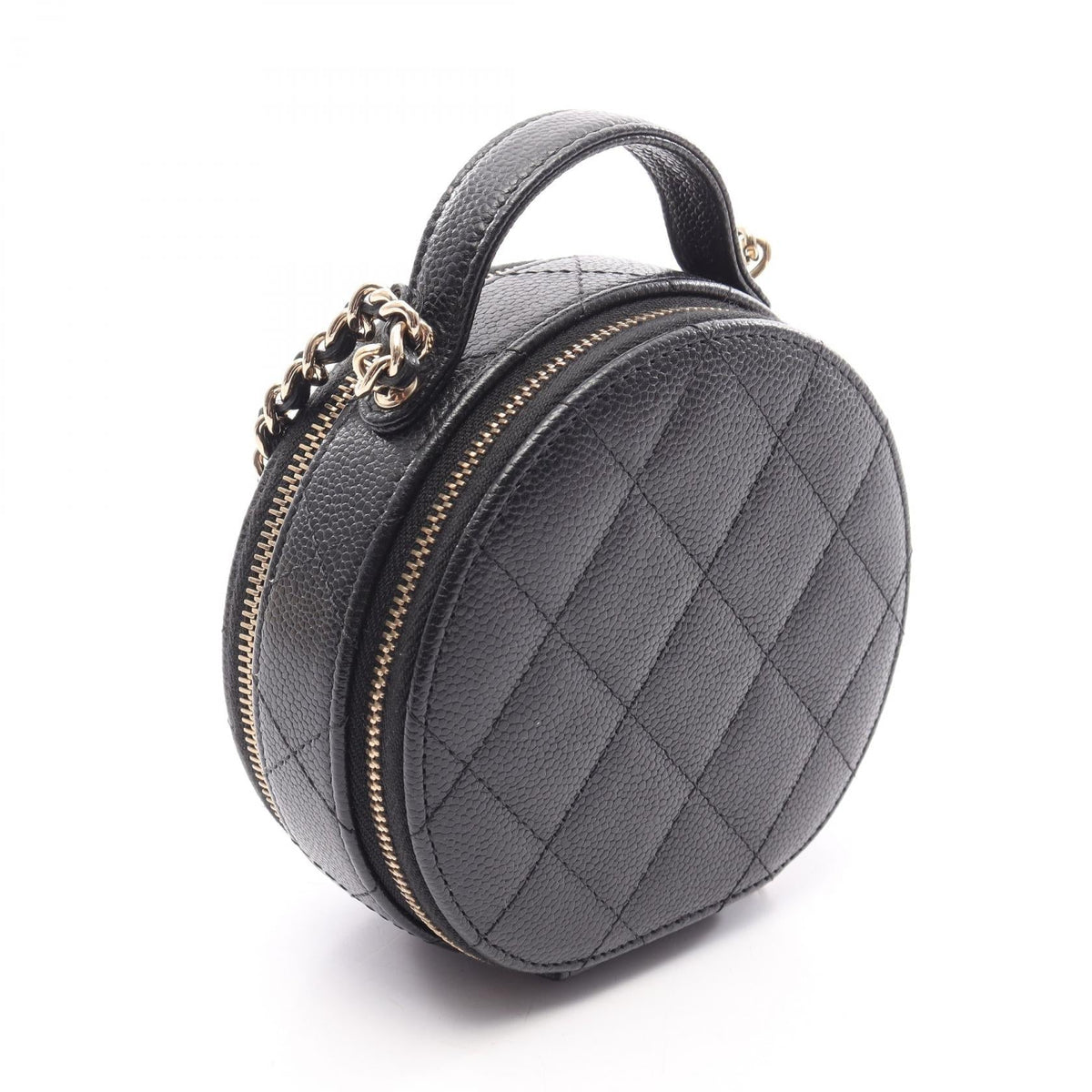 CHANEL Black Small Vanity Bag Matelasse 2WAY Grained Calfskin leather 2120300058216