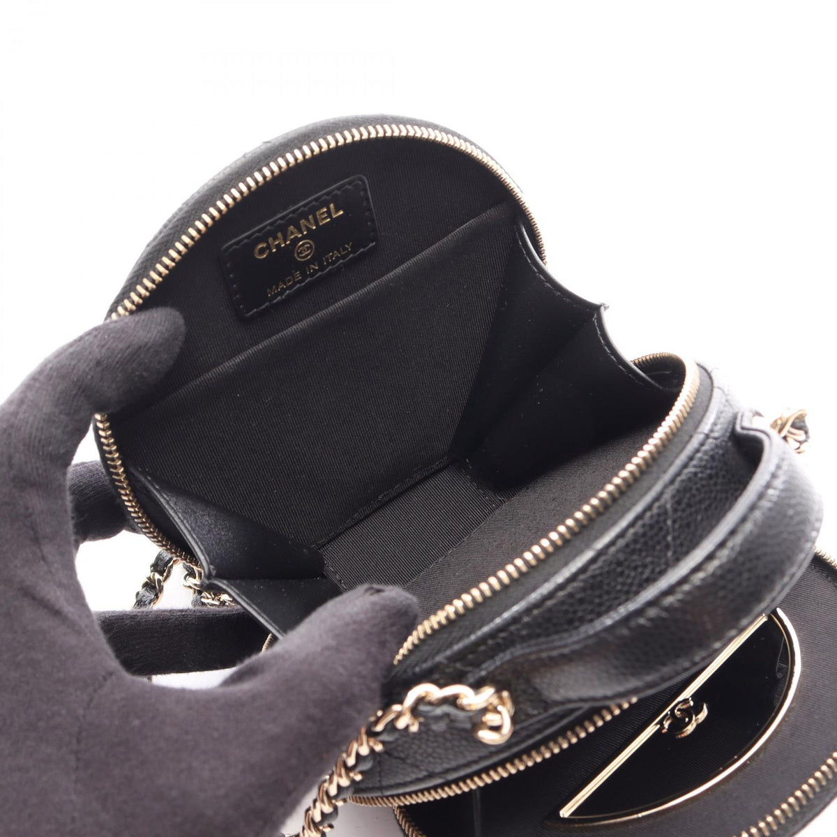 CHANEL Black Small Vanity Bag Matelasse 2WAY Grained Calfskin leather 2120300058216