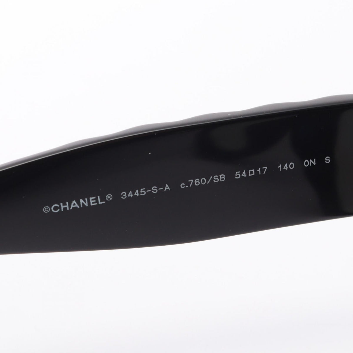 CHANEL Black/White Side logo square shape Other�Plastic 3445-S-A 2101220076818