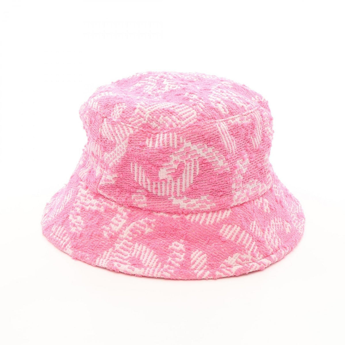 CHANEL Pink/White COCO Mark Bucket silk�cotton 2101220076504