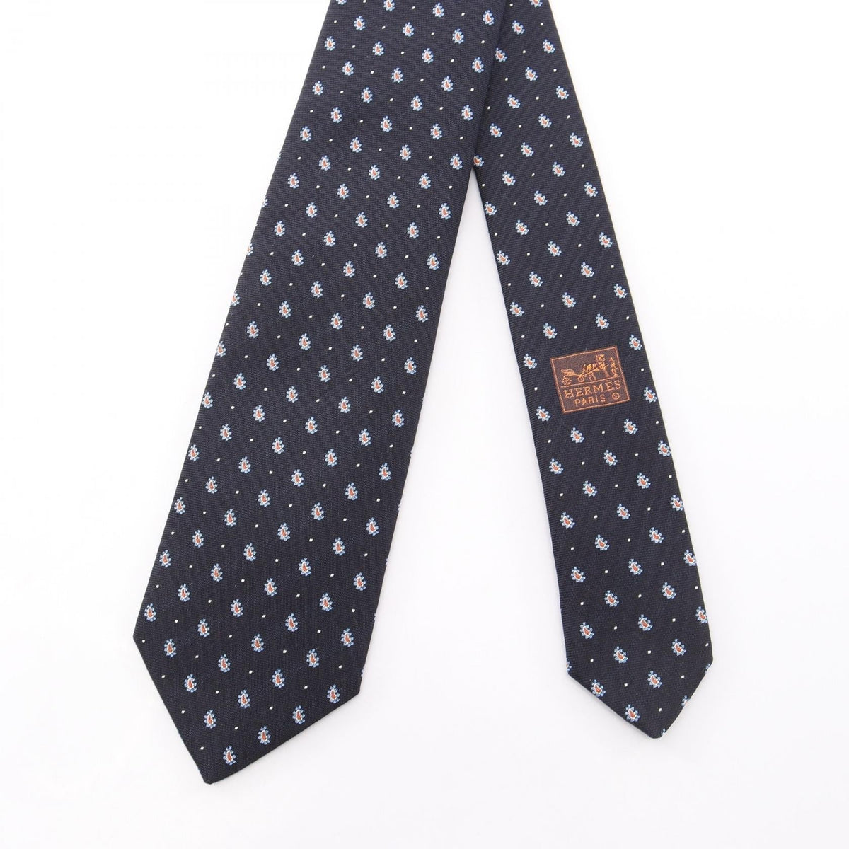 HERMES Overall handle tieOrange Orange Navy/Orange/Multicolor silk silk 2107601172070