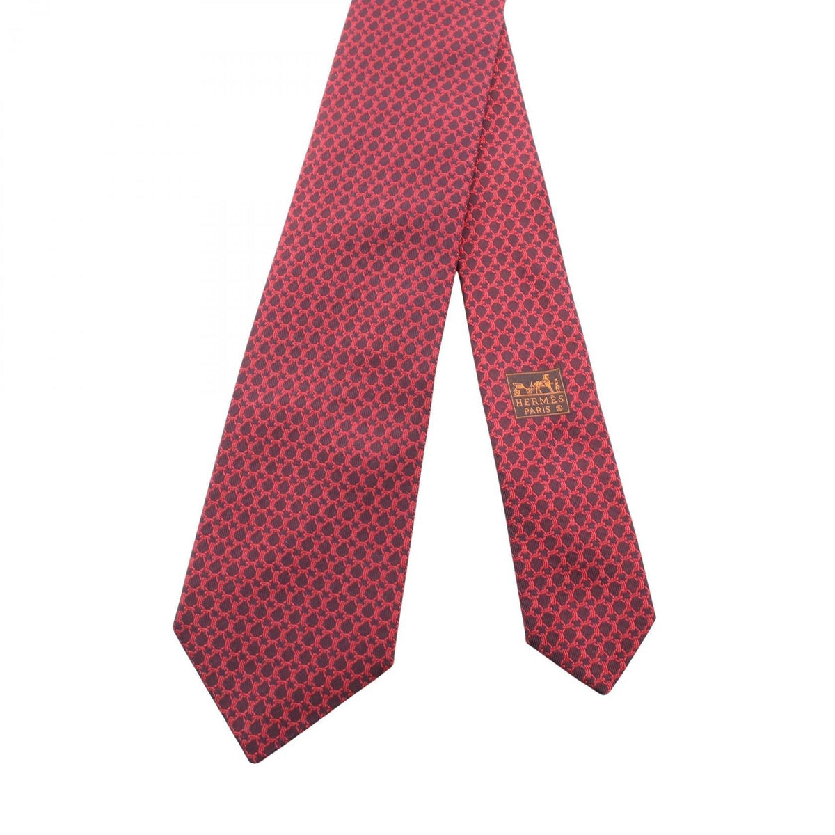 HERMES Silk twill tie tieBordeaux Bordeaux Bordeaux silk silk 2120300053525
