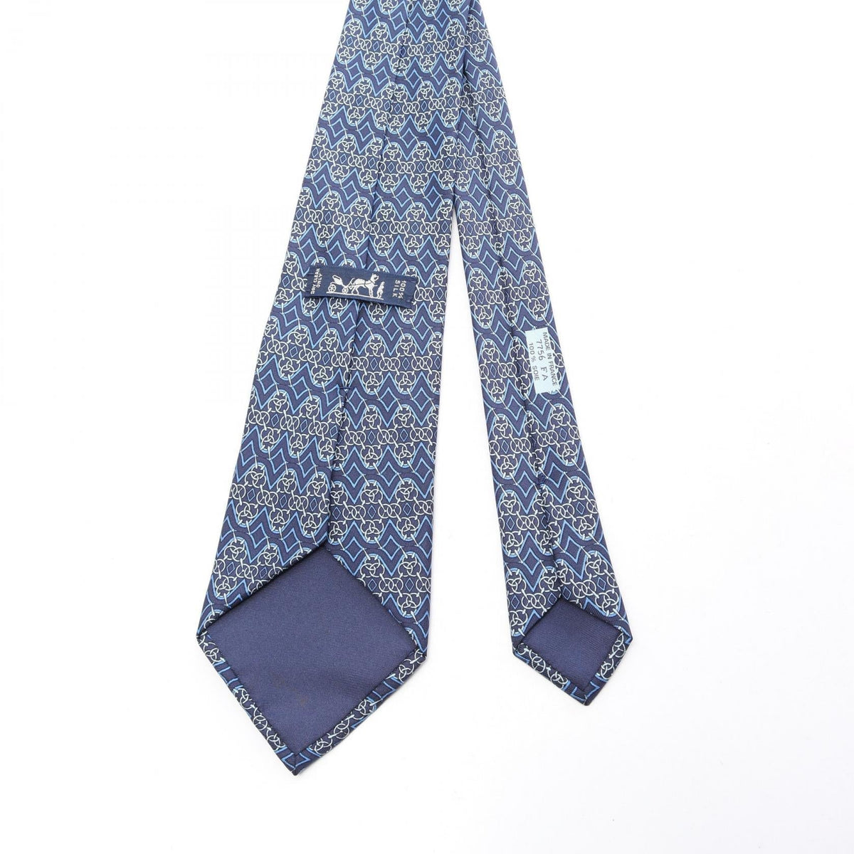 HERMES Overall handle tie Blue/Multicolor silk silk 2120800030286