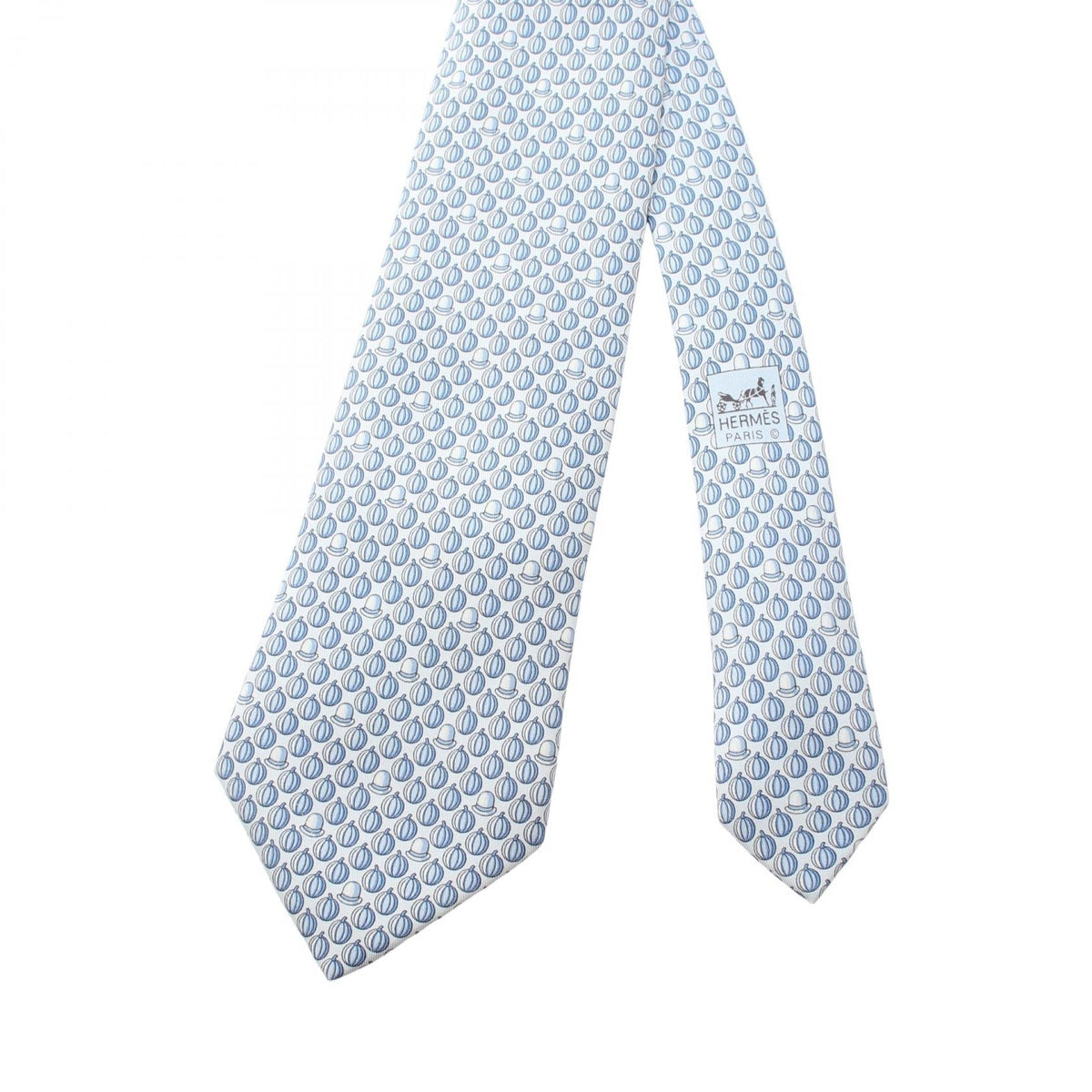 HERMES Overall handle tie Blue silk silk 2107601160954
