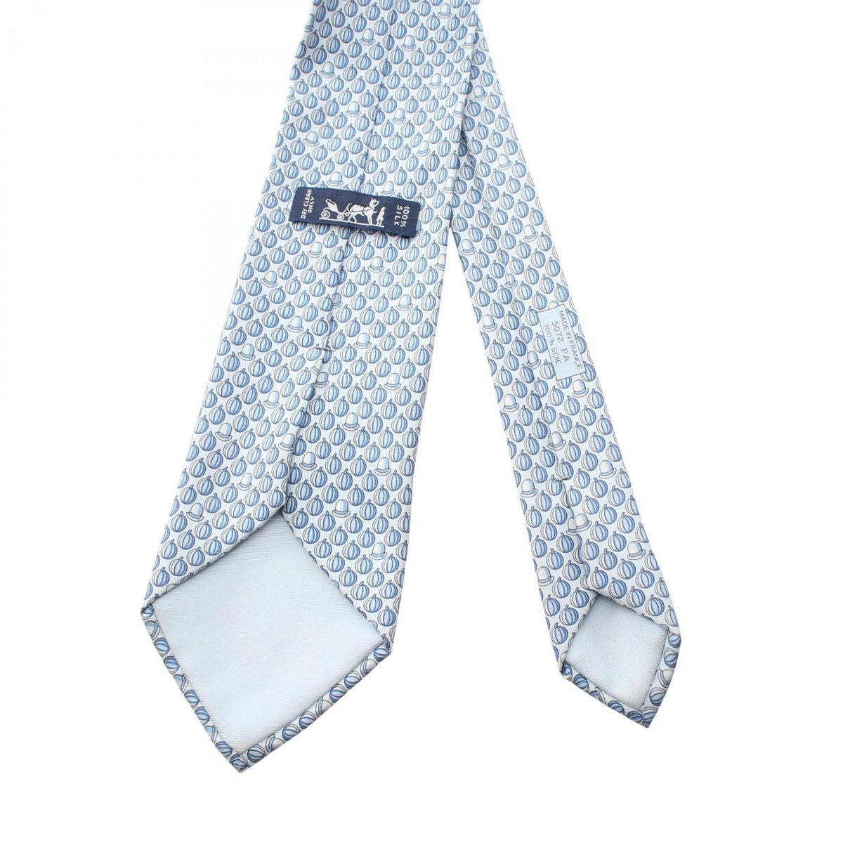 HERMES Overall handle tie Blue silk silk 2107601160954