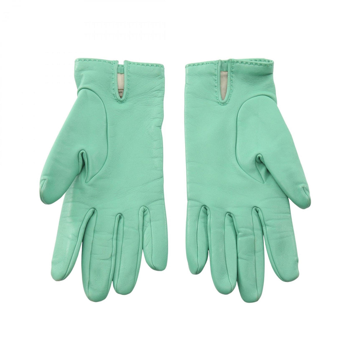 HERMES Kelly gloves Green/Silver leather metal 2121500000364