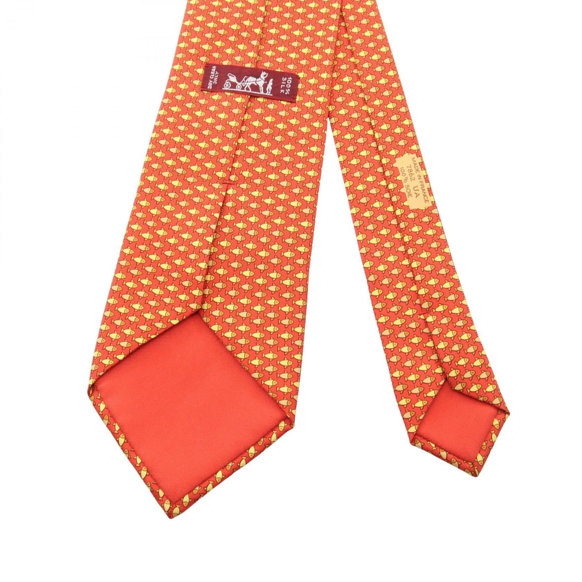 HERMES Fish pattern tie Red/Yellow/Multicolor silk silk 2104102525244