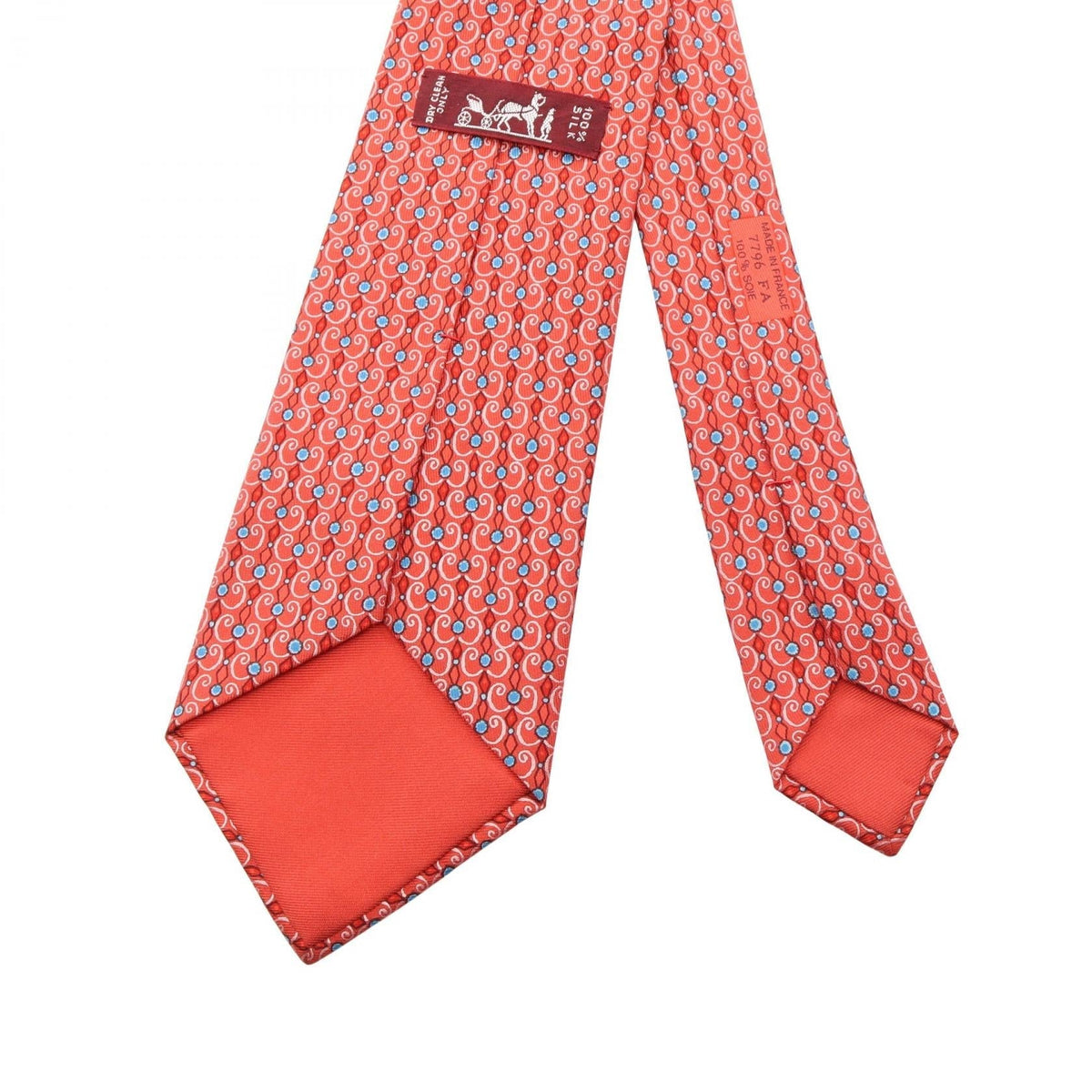 HERMES Overall handle tie Red/Blue/Multicolor silk silk 2104102525237