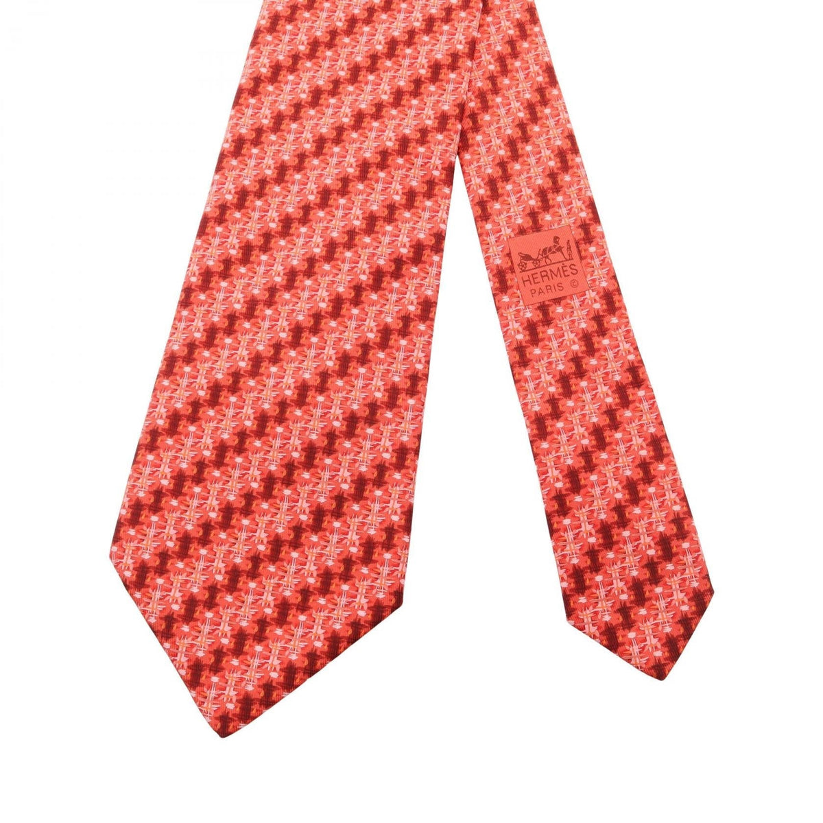 HERMES Overall handle tie Red/Pink/Multicolor silk silk 2104102525190